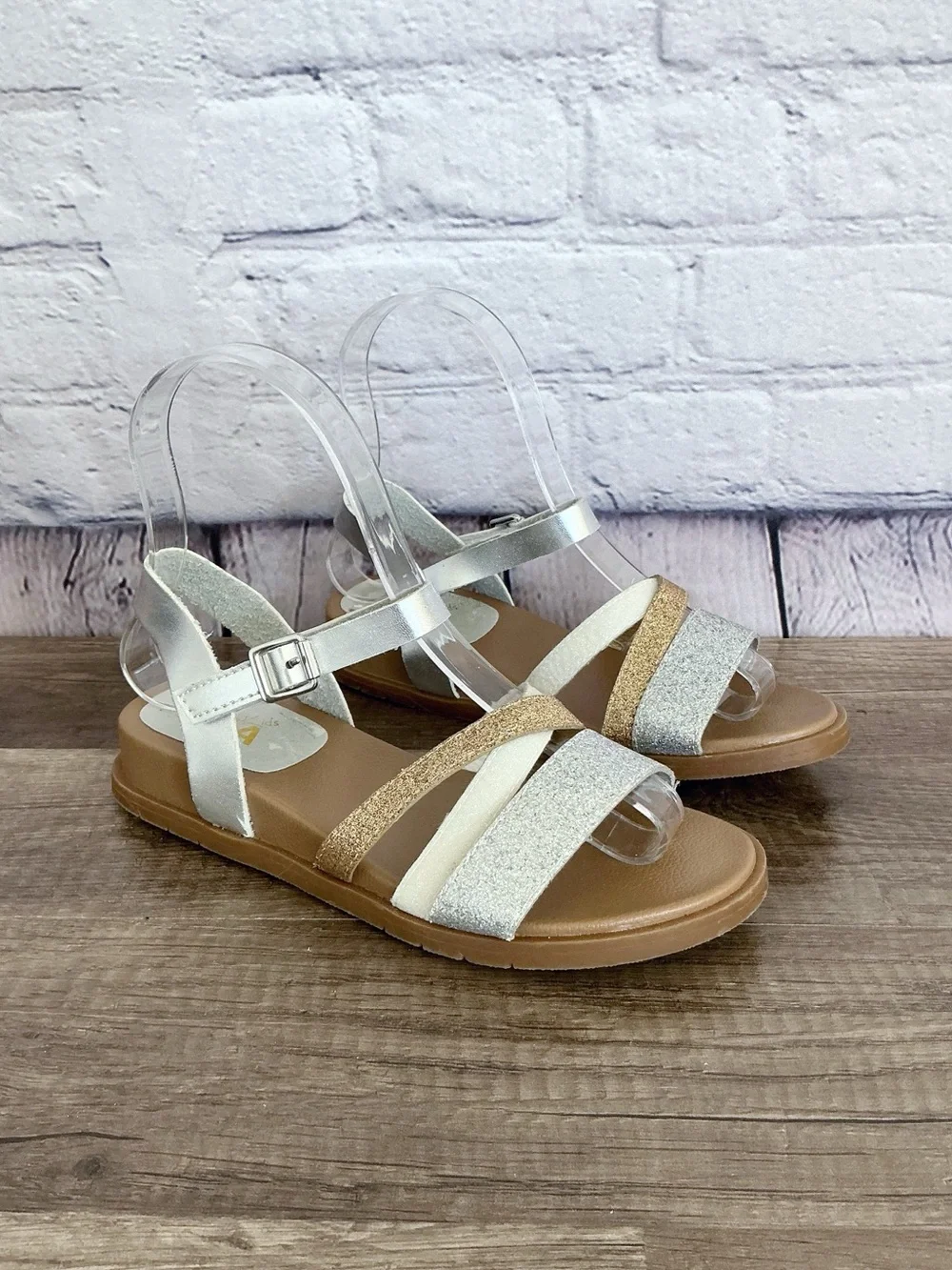 MIA Girls Strappy Gladiator Sandals Velcro Strap Size 3